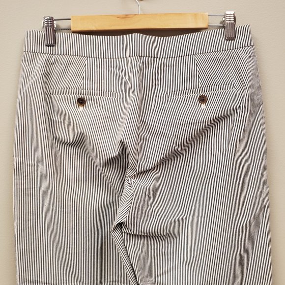 J.Crew Patio Pants Black & White Skinny Stripes Wide Leg Crop Sz 6 NWT - Picture 6 of 13